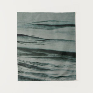 White and black striped textile tapestry