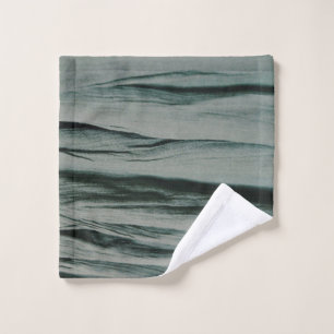 White and black striped textile wash cloth