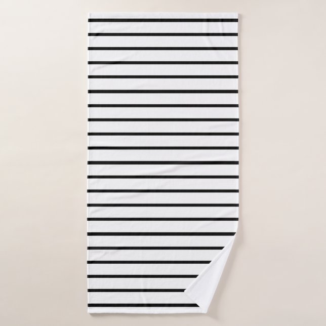 White and Black Stripes Design Bath Towel (Bath Towel)