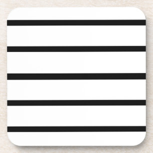 White and Black Stripes Design Coaster
