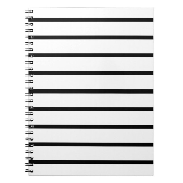 White and Black Stripes Design Notebook (Front)