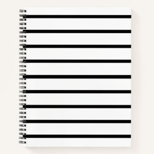 White and Black Stripes Design Notebook