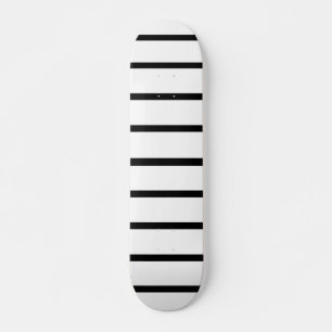 White and Black Stripes Design Skateboard