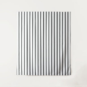 White and Black Stripes Design Tapestry