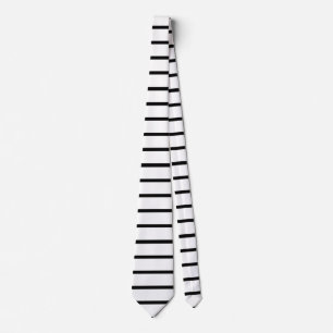 White and Black Stripes Design Tie