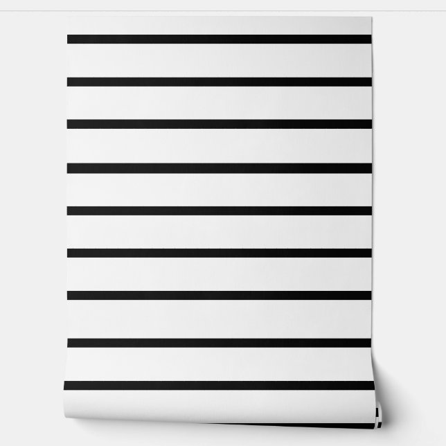 White and Black Stripes Design Wallpaper (Unrolling)