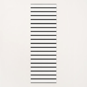 White and Black Stripes Design Yoga Mat