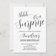 White and Black Surprise Birthday Party
