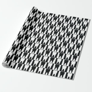 White and black teeth pattern wrapping paper