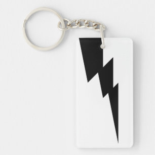 White and Black Thunder Lightning Key Ring