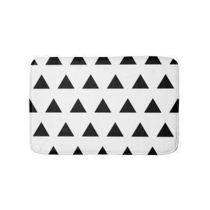 White and Black Triangles Bath Mat