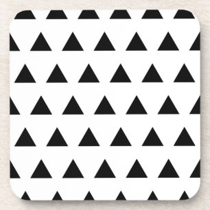 White and Black Triangles Coaster