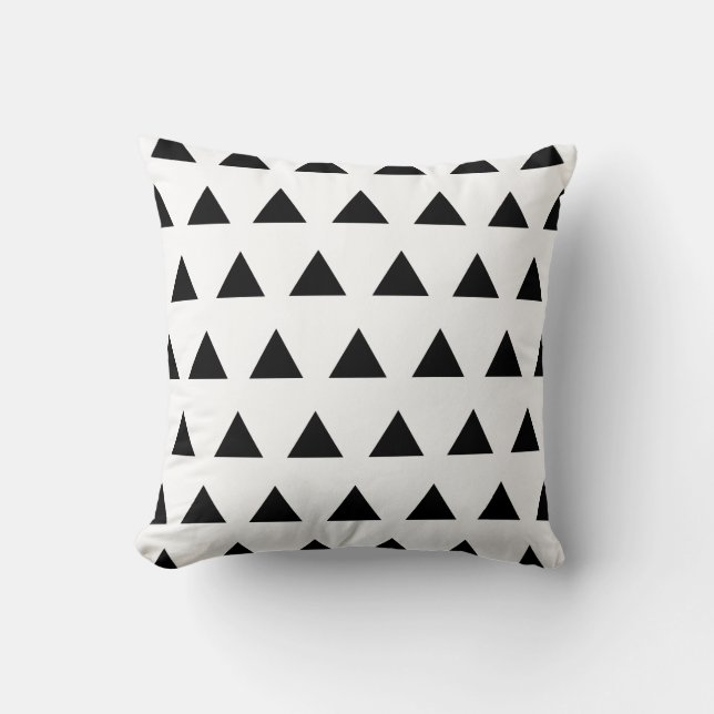 White and Black Triangles Cushion (Front)