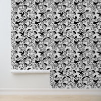 White and Black Victorian Gothic jacquard Raven