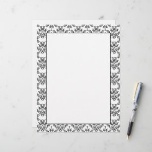 White and Black vintage damask pattern