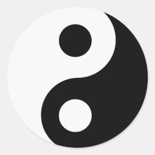 White and Black Yin and Yang Symbol Classic Round Sticker