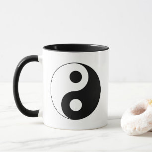 White and Black Yin and Yang Symbol Mug