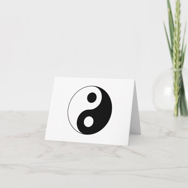 White and Black Yin and Yang Symbol Thank You Card (Front)