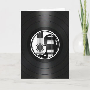 White and Black Yin Yang Guitars Vinyl Graphic Card