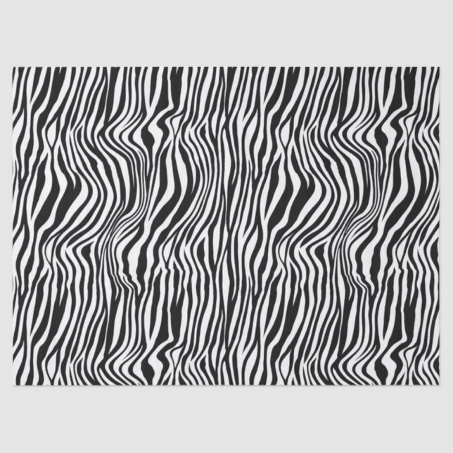 White and Black Zebra Print Decoupage Tissue Paper (Front)