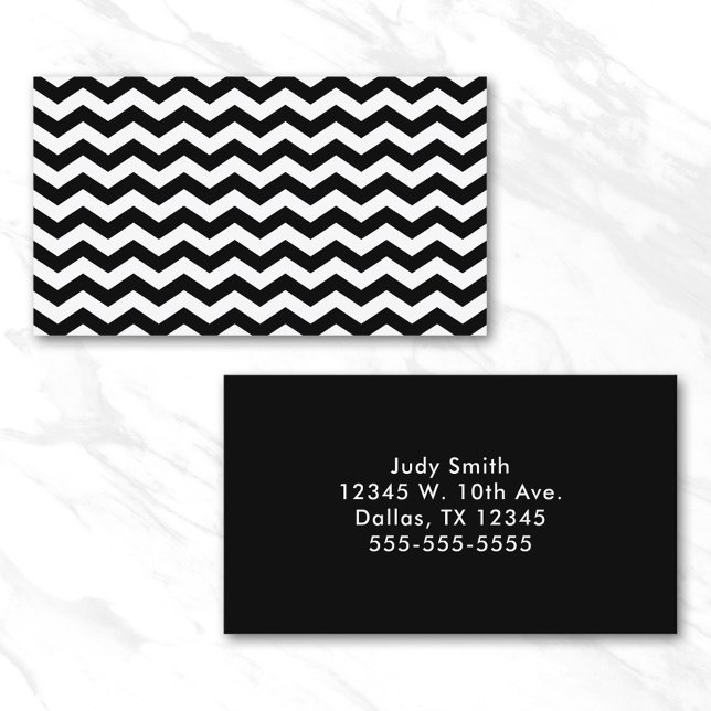 White and Black Zig Zag Business Card (White and Black Zig Zag Business Card)