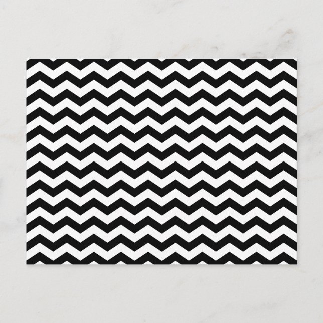 White and Black Zig Zag Postcard (Front)