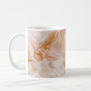 WHITE AND BLUE ABSTRACT PAINTING COFFEE MUG