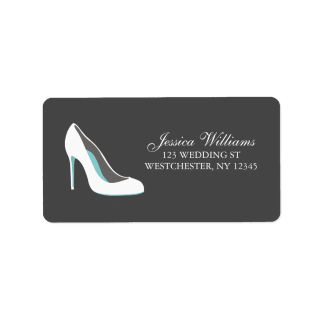 White and Blue Bride Shoes Label (Front)