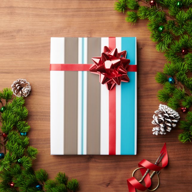 white and blue Buffalo Plaid Wrapping Paper (Holiday Gift)