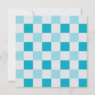 White And Blue Chequerboard Pattern  Card