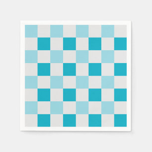 White And Blue Chequerboard Pattern Napkin