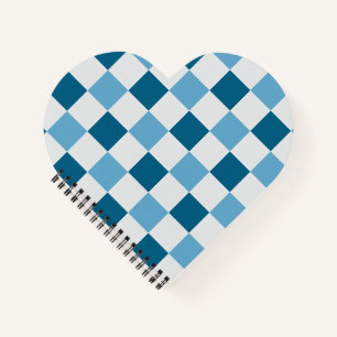 White And Blue Chequerboard Pattern Notebook