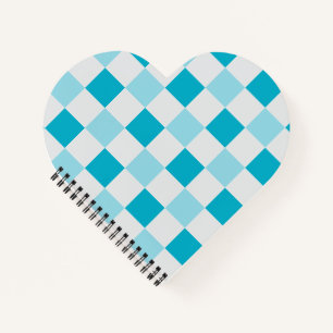 White And Blue Chequerboard Pattern Notebook