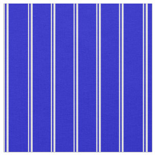 White and Blue Coloured Lined Pattern Fabric
