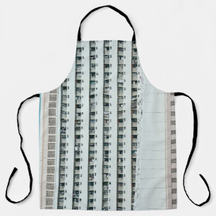 WHITE AND BLUE CONCRETE BUILDING APRON