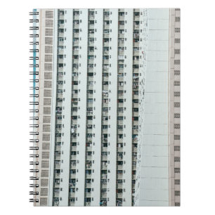 WHITE AND BLUE CONCRETE BUILDING NOTEBOOK