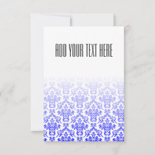 White and Blue Damask Pattern