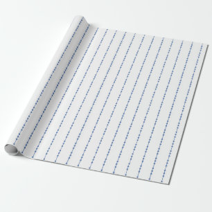 White and Blue Dot Pinstripe Wrapping Paper