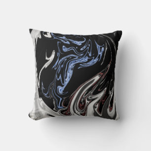 White And Blue Flames Abstract Art Best fine art Cushion