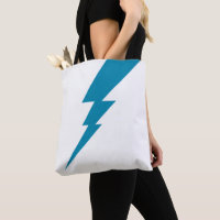 White And Blue Geometric Lightning Bolt