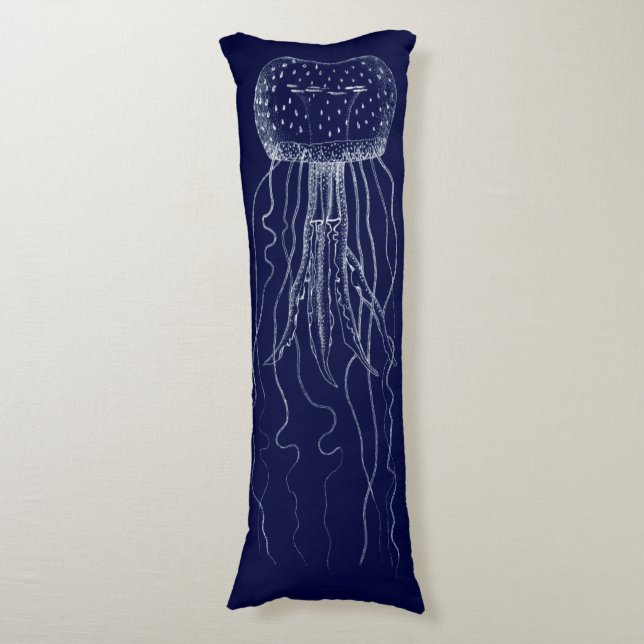 White and Blue Jellyfish Body Cushion (Front Vertical)