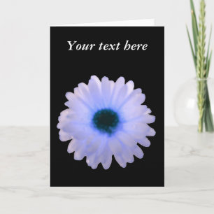 White and Blue Marigold Custom Greeting Card