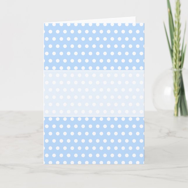 White and Blue Polka Dot Pattern. Spotty. Card (Front)