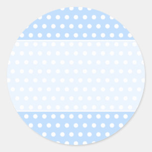 White and Blue Polka Dot Pattern. Spotty. Classic Round Sticker