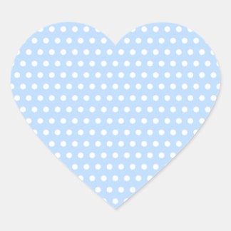 White and Blue Polka Dot Pattern. Spotty. Heart Sticker