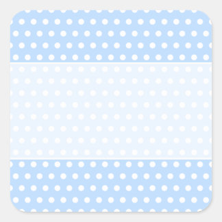 White and Blue Polka Dot Pattern. Spotty. Square Sticker