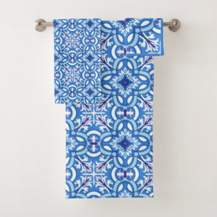 🤍 💙White and blue  Porto Azulejos  Bath Towel Set
