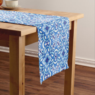 🤍 💙White and blue Porto Azulejos Short Table Runner