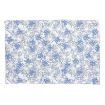 White And Blue Repeating Motif | Octopus Pattern