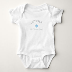 White and blue snowflake family sweatshirt baby bodysuit